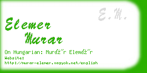 elemer murar business card